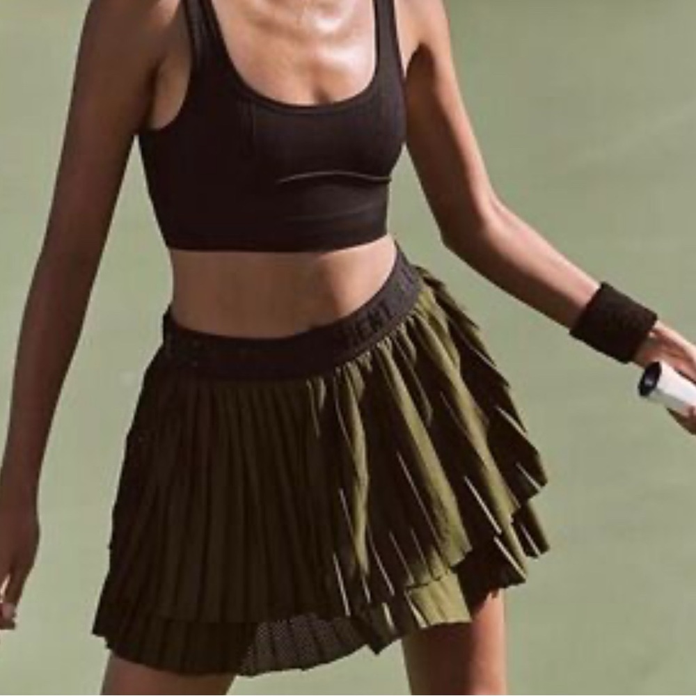 FP Movement by Free People Olive Skirt with Black Waistband
